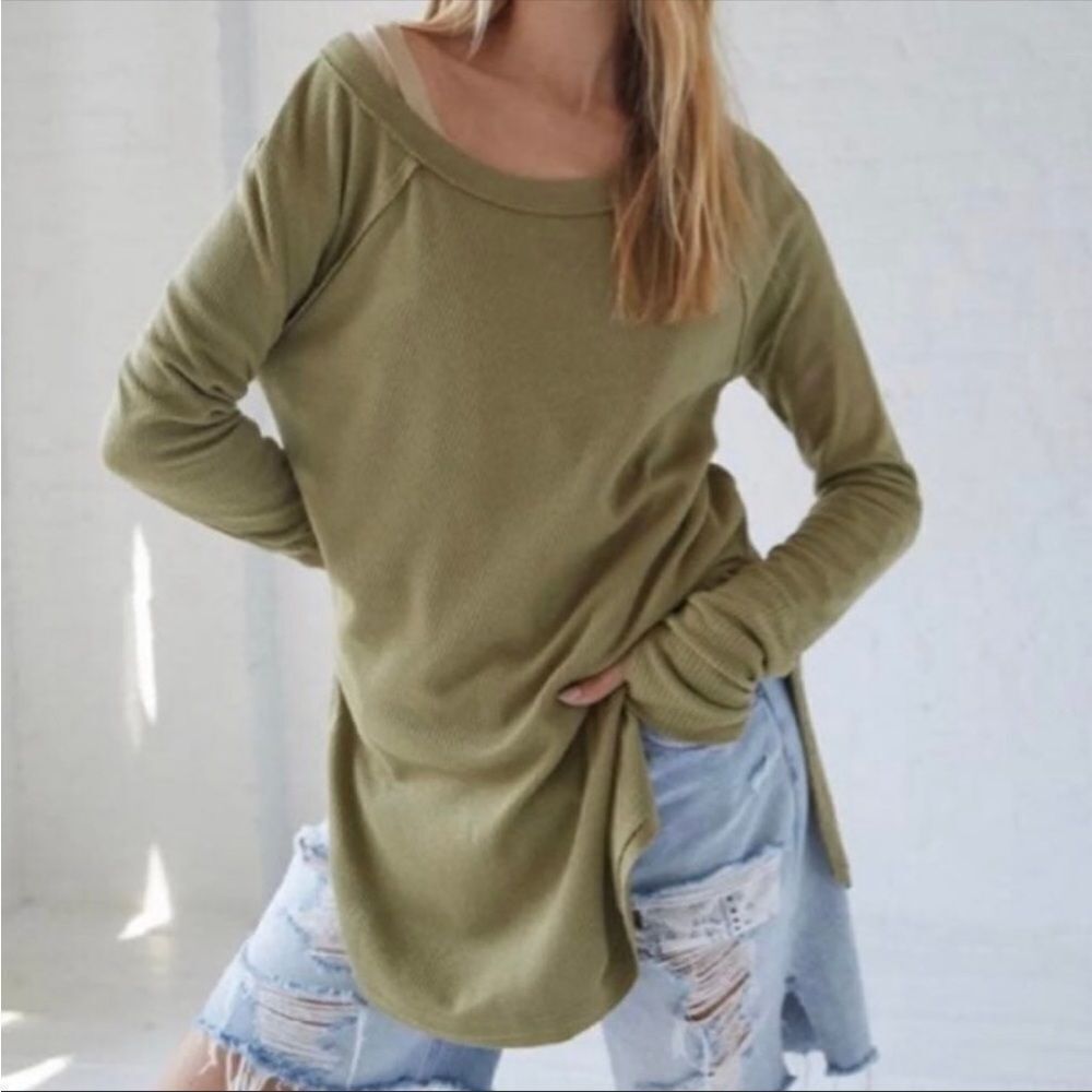 FREE PEOPLE | WE THE FREE Snowy Thermal Long Sleeve Tunic Top Women’s Size Small